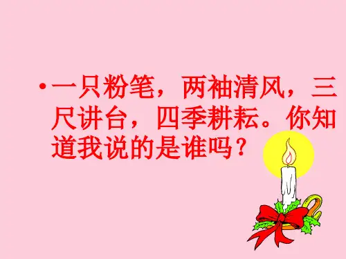 我们的老师很特别ppt优秀课件 人民版