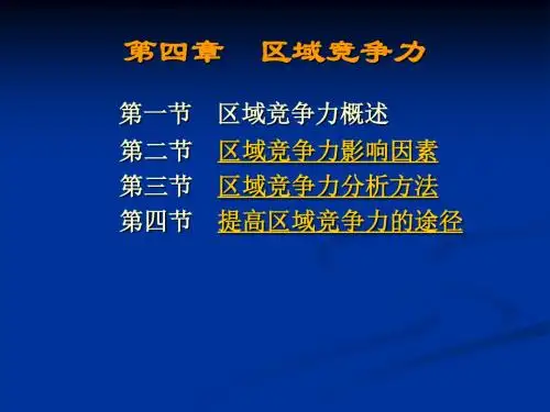 第5章  区域竞争力