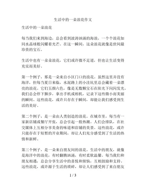 生活中的一朵浪花作文