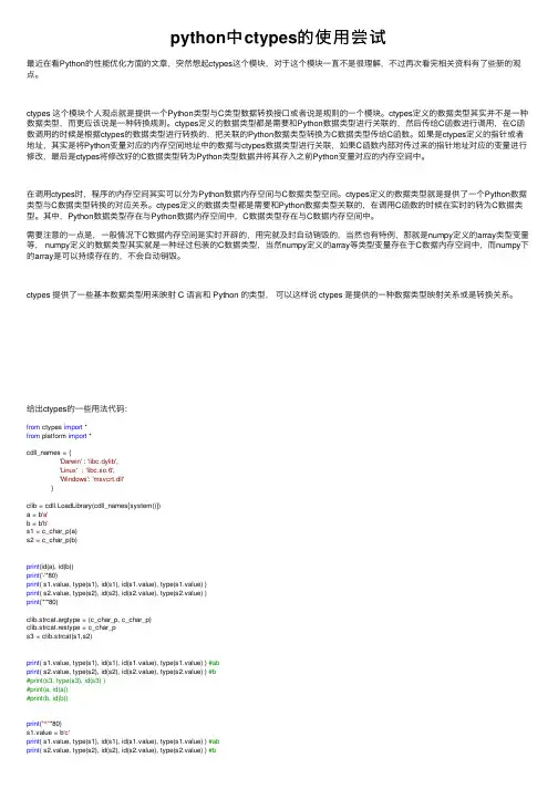 python中ctypes的使用尝试