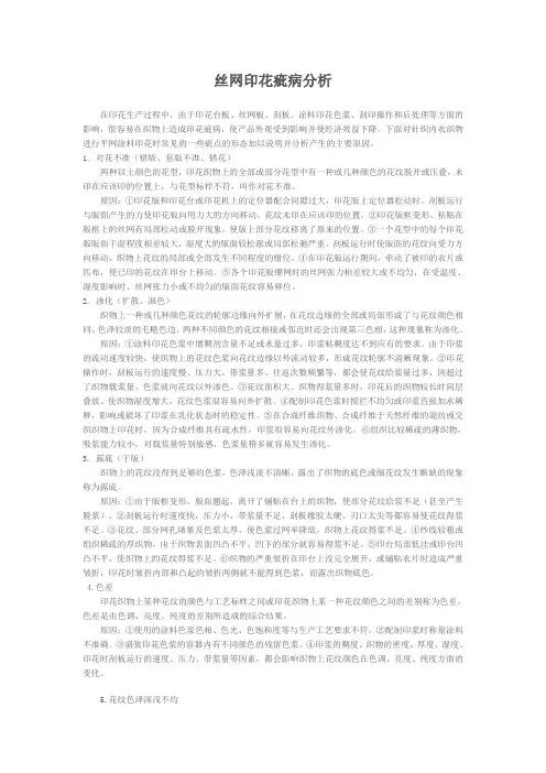 丝网印花疵病分析