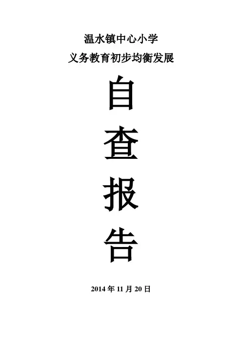 温水镇义务教育均衡发展自查报告