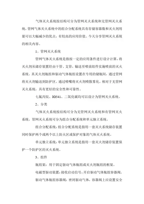 课堂精讲：管网灭火系统