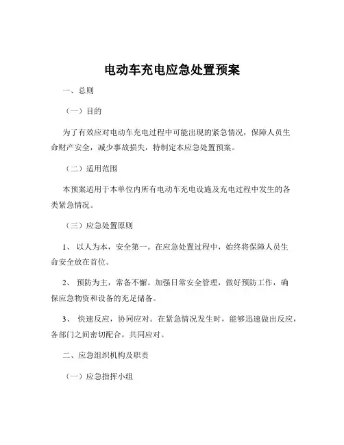 电动车充电应急处置预案