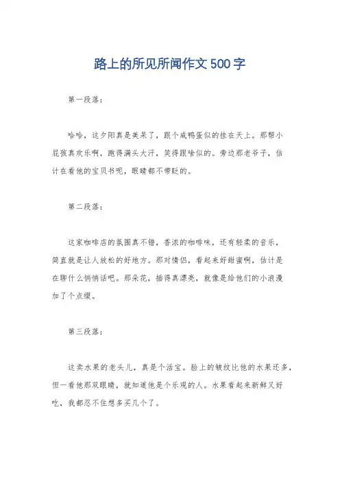 路上的所见所闻作文500字