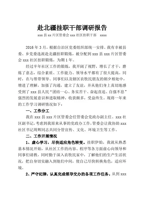 挂职锻炼工作总结 6