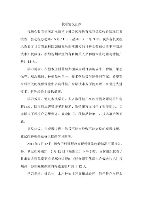 收看情况汇报