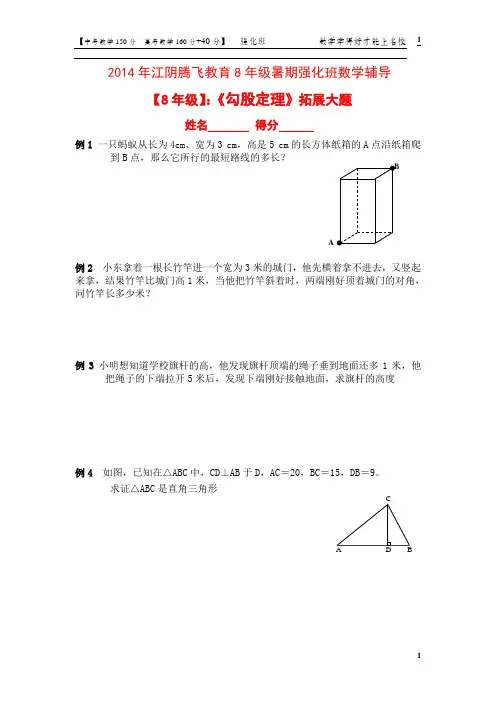 8年级勾股定理拓展题