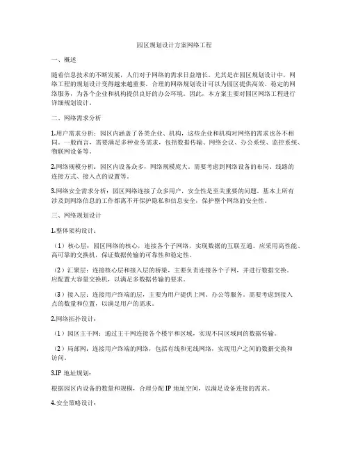 园区规划设计方案网络工程