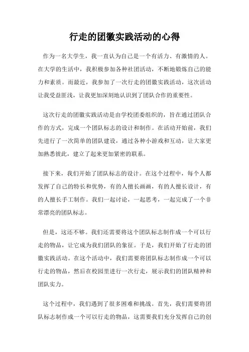 行走的团徽实践活动的心得
