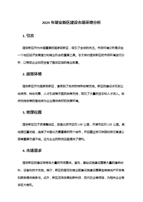 2024年雄安新区建设市场环境分析