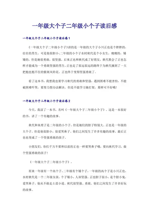 一年级大个子二年级小个子读后感_1