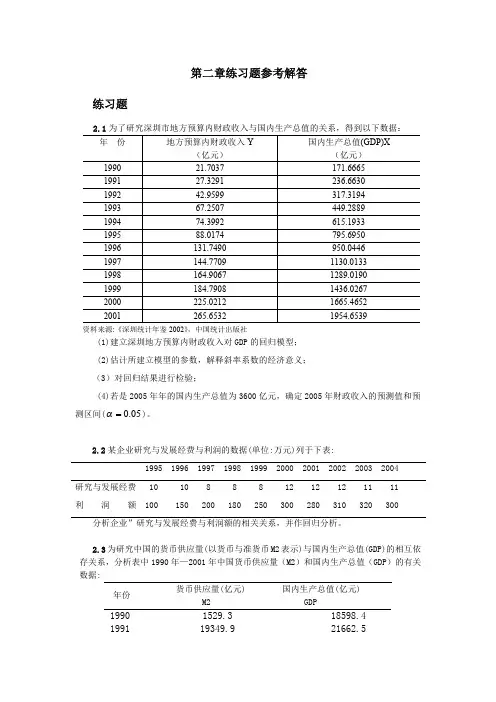 计量经济学(庞皓_第二版)课后习题及答案(1)