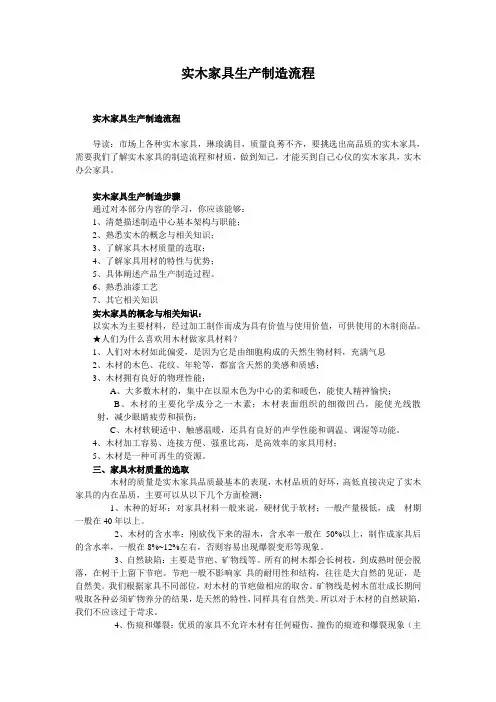 实木家具生产制造流程
