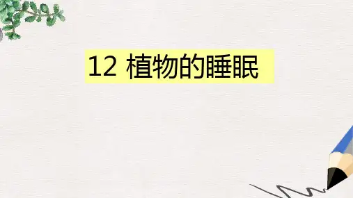 三年级语文上册 第12课《植物的睡眠》课件2 西师大版