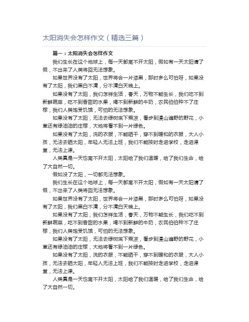 太阳消失会怎样作文(精选三篇)