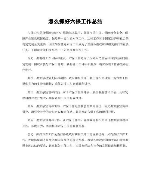怎么抓好六保工作总结