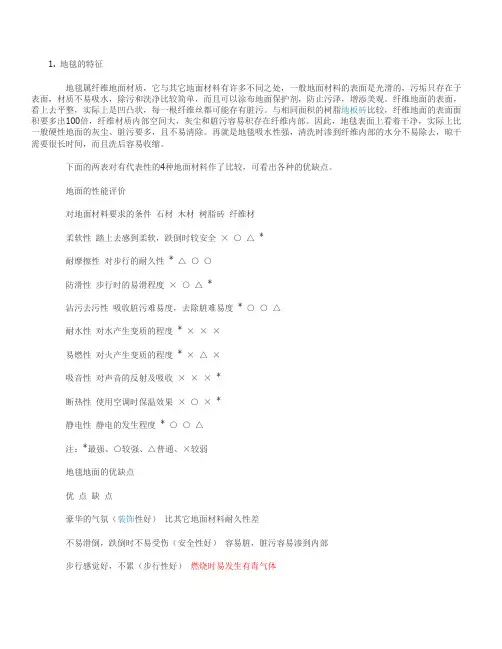 地毯的优缺点