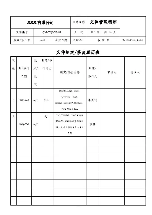 文控中心文件管理程序(A0)