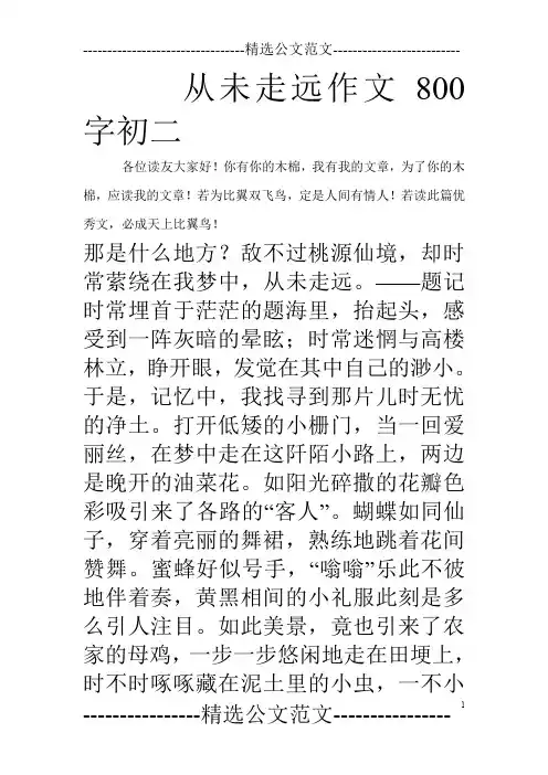 从未走远作文800字初二