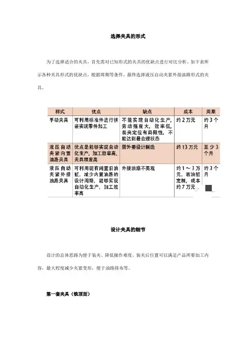 一文读懂：夹具形式选择、设计、加工