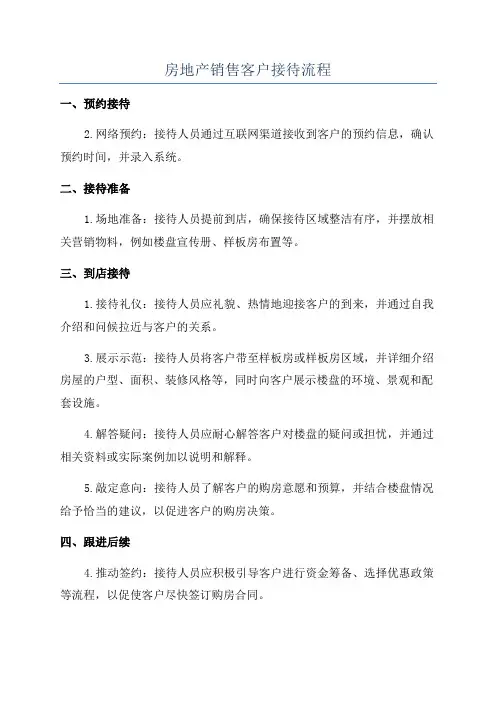 房地产销售客户接待流程