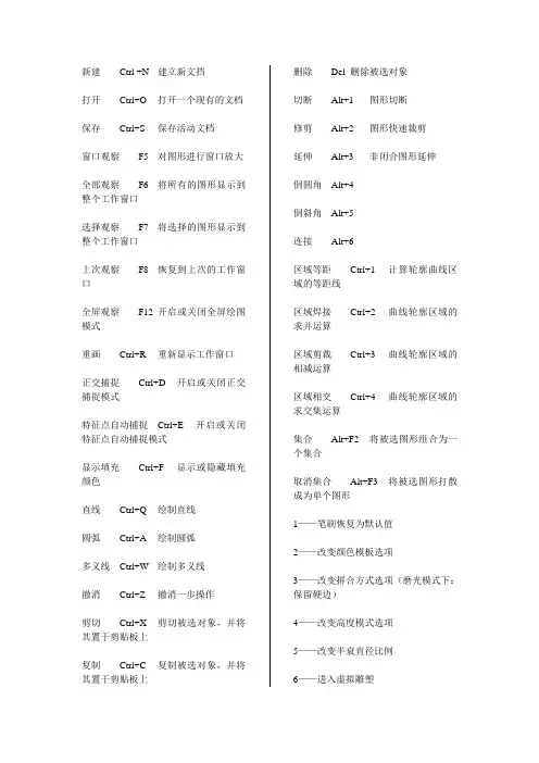 北京精雕软件JDPaint快捷键大全