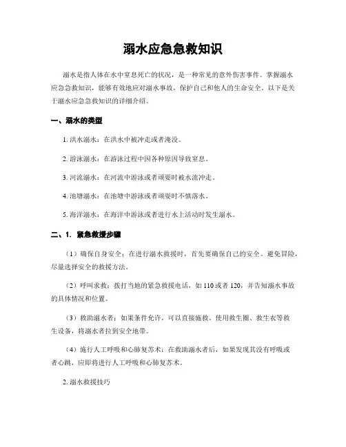 溺水应急急救知识