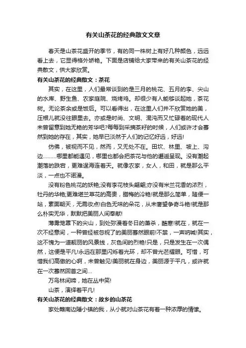 有关山茶花的经典散文文章