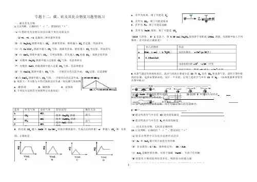 专题十二：硅及其化合物