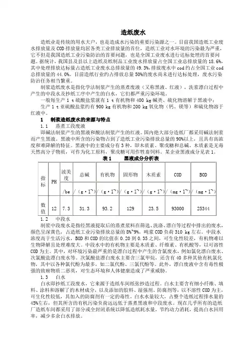造纸废水