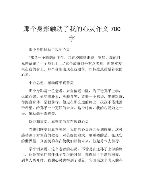 那个身影触动了我的心灵作文700字