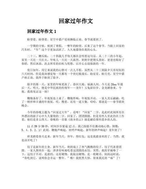 回家过年作文