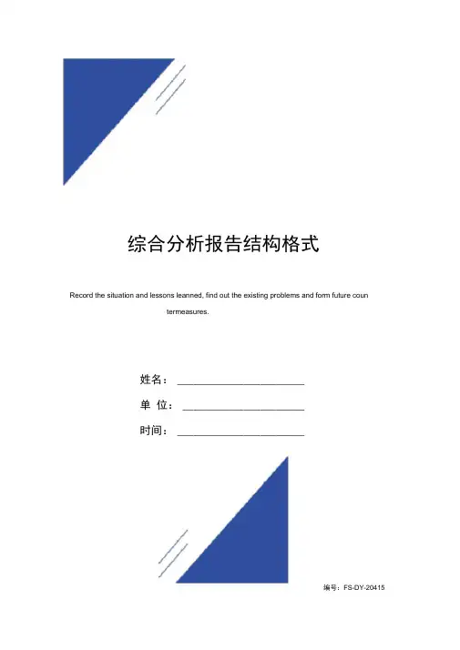 综合分析报告范本结构格式