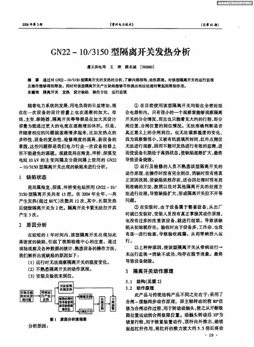 GN22-10／3150型隔离开关发热分析