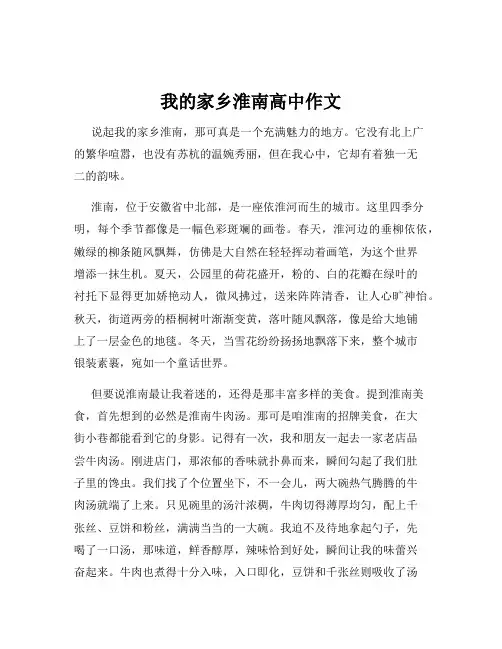 我的家乡淮南高中作文
