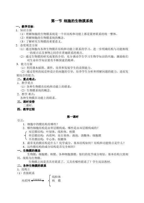 生物膜系统教案