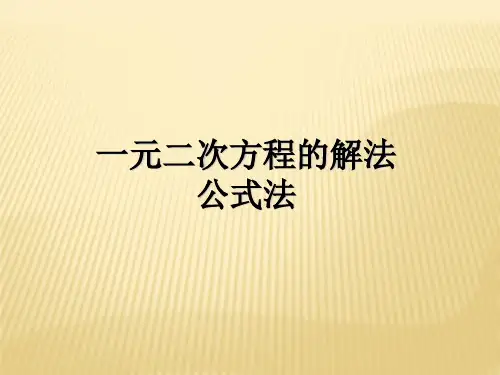 17.2一元二次方程的解法--公式法