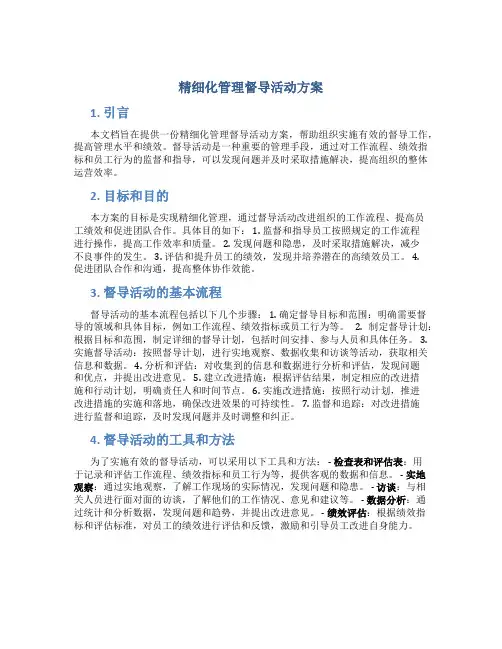 精细化管理督导活动方案