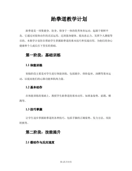 跆拳道教学计划