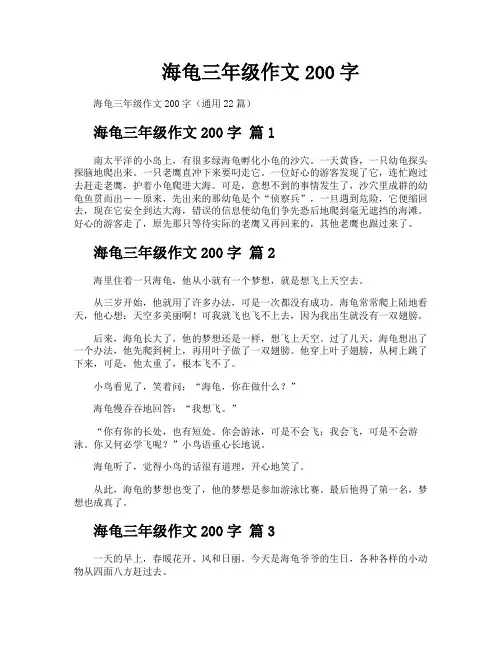 海龟三年级作文200字
