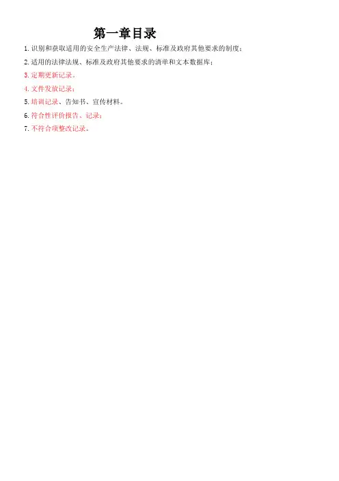 安全生产标准化目录