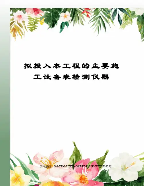 拟投入本工程的主要施工设备表检测仪器