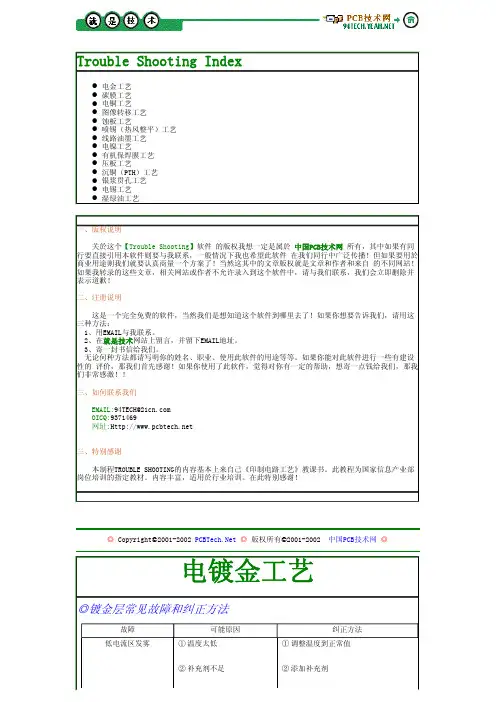 电镀工艺常见故障和处理方法