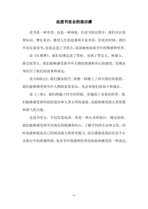 走进书里去的读后感