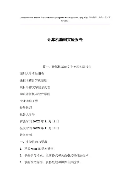 计算机基础实验报告