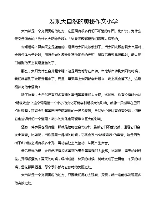 发现大自然的奥秘作文小学