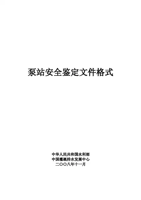 泵站安全鉴定文件格式