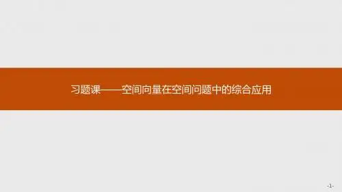 习题课——空间向量在空间问题中的综合应用