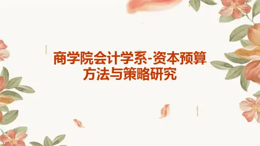 商学院会计学系-资本预算方法与策略研究